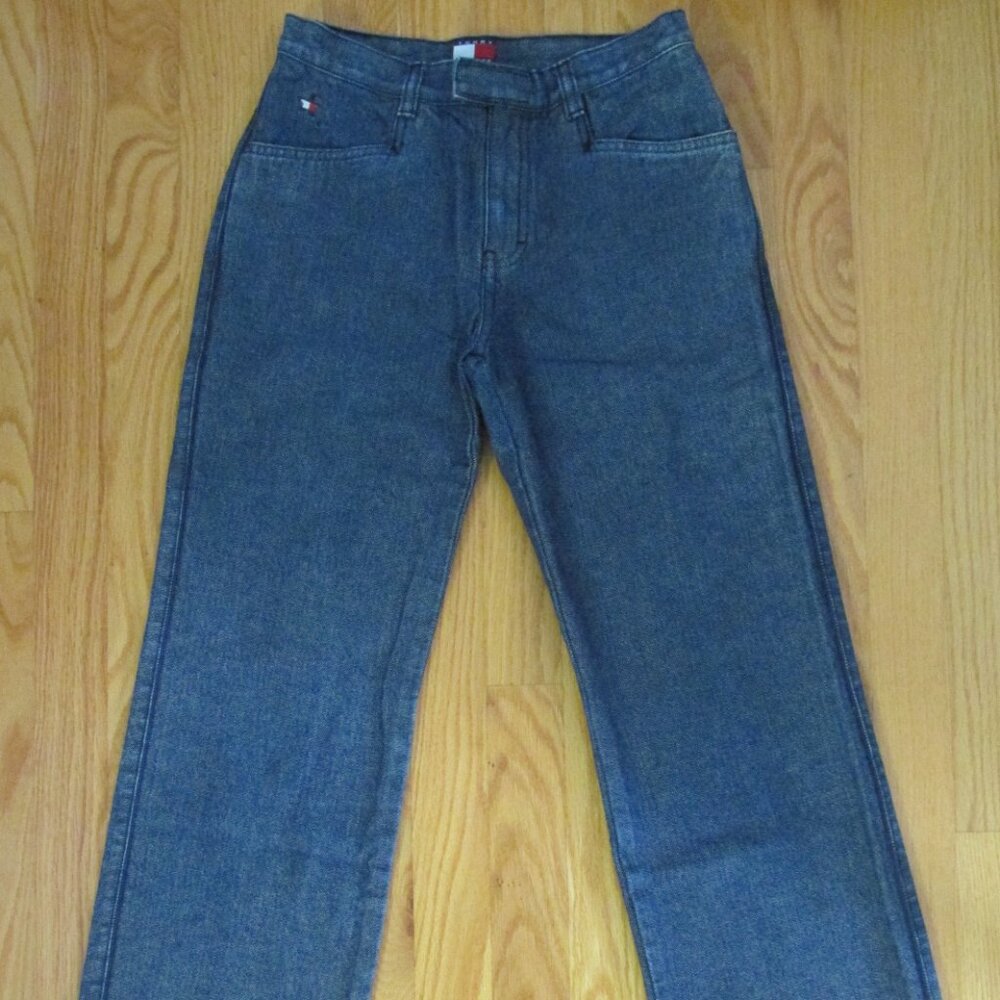 TOMMY HILFIGER GIRL'S SIZE 12 JEANS TROUSER STYLE STRAIGHT LEG FLAG LOGO VINTAGE